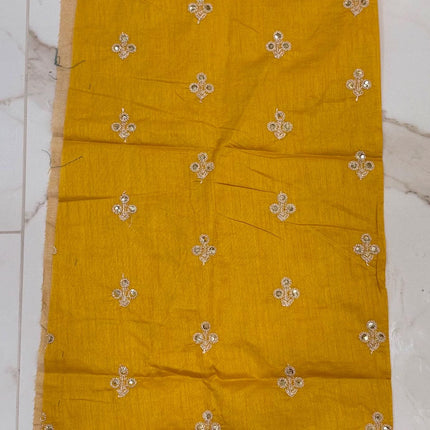 Bandhani silk saree|Embroidered  handwork Saree/ embroidery all over Saree/ Rama color with  Yellow border /fall pico done