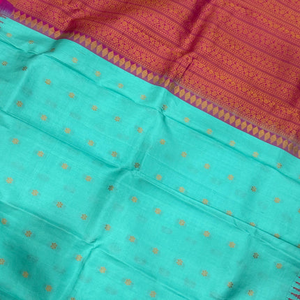 Pista color  Pure Silk Gadhwal silk  Saree With Motifs Pattern | SILK MARK CERTIFIED