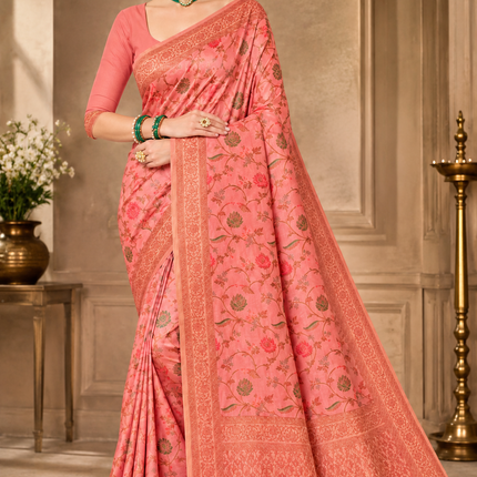 Kashmiri Kani Tussar Silk Saree - Hand Woven, Wedding & Party Wear