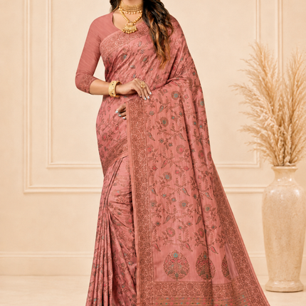Kashmiri Kani Tussar Silk | Poshkar Inspired Woven Saree | AAN Silk House Exclusive | MeenaKari Jaal work