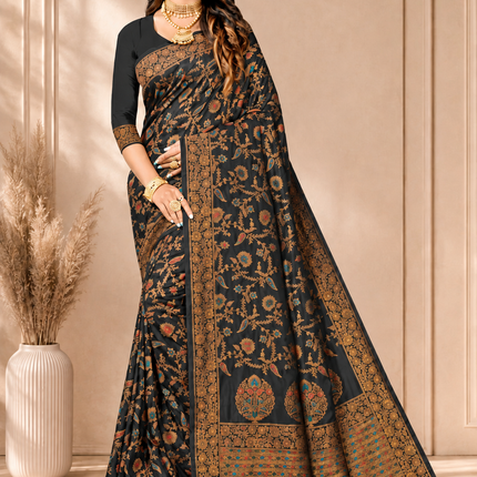 Kashmiri Kani Tussar Silk | Poshkar Inspired Woven Saree | AAN Silk House Exclusive | MeenaKari Jaal work