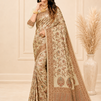 Kashmiri Kani Tussar Silk | Poshkar Inspired Woven Saree | AAN Silk House Exclusive | MeenaKari Jaal work