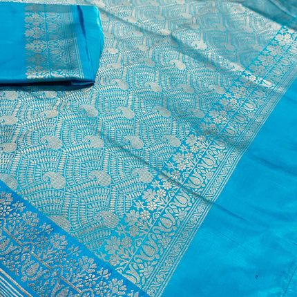 Pure Banarasi Silk Saree | Jaal weaving/  Resham/light golden zari |  Hand Woven | Lock weaving| Silk Mark certified