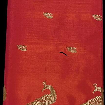 Authentic Paithani from Yeola | 100% handwoven Pure Silk saree |Light Orange|Dual shade|Yellow Border|Silk Mark Certified