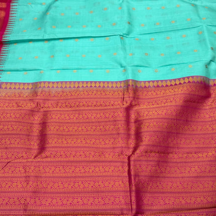 Pista color  Pure Silk Gadhwal silk  Saree With Motifs Pattern | SILK MARK CERTIFIED