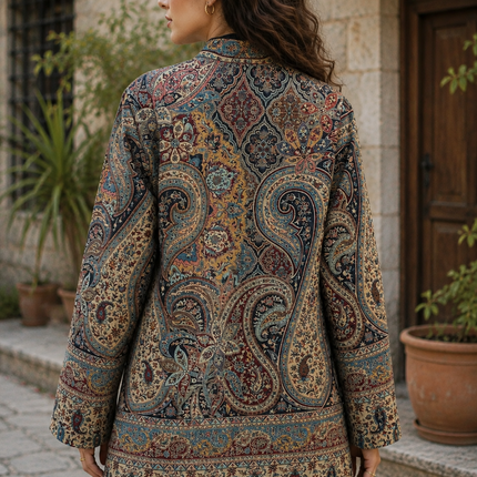 Kani Woven Wool Jacket | Kashmir Artwear, Size 36