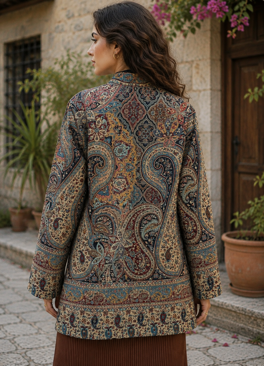 Kani Woven Wool Jacket | Kashmir Artwear, Size 36