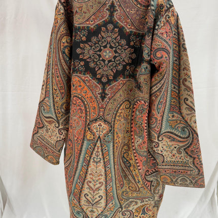 Luxury Kani/Jamawar fine  Wool Ladies Jacket | woven Kashmir Artwear | Statement fashion wear | Kashmir Winter Dresses|long length| size 46