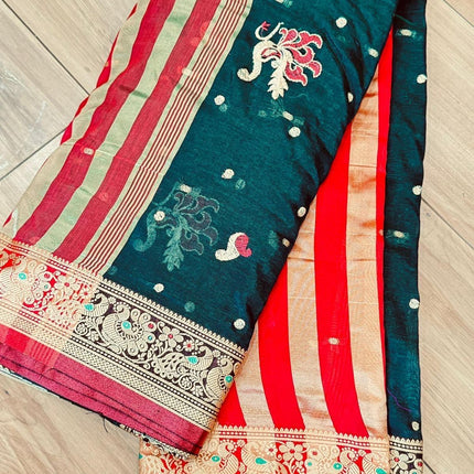 Ready to wear stitched Nauwari silk saree with ready blouse.(Blouse size 38 - 40) | multiple colors available