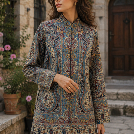 Kani Woven Wool Jacket | Kashmir Artwear, Size 36