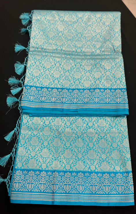 Pure Banarasi Silk Saree | Jaal weaving/  Resham/light golden zari |  Hand Woven | Lock weaving| Silk Mark certified