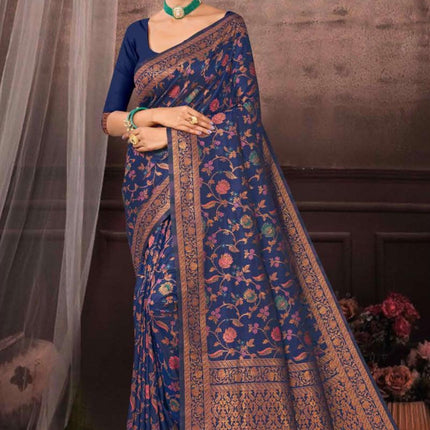 Poshkar Kani vol1 - fine embroidery | All over jaal|Tussar Silk Saree |Authentic Kashmiri kani work - color options |Fall pico tassels done