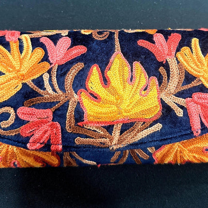 Kashmiri Aari work | Suede | Velvet Designer Clutches | Handmade | Aari Work | Flower Embroidery Purse