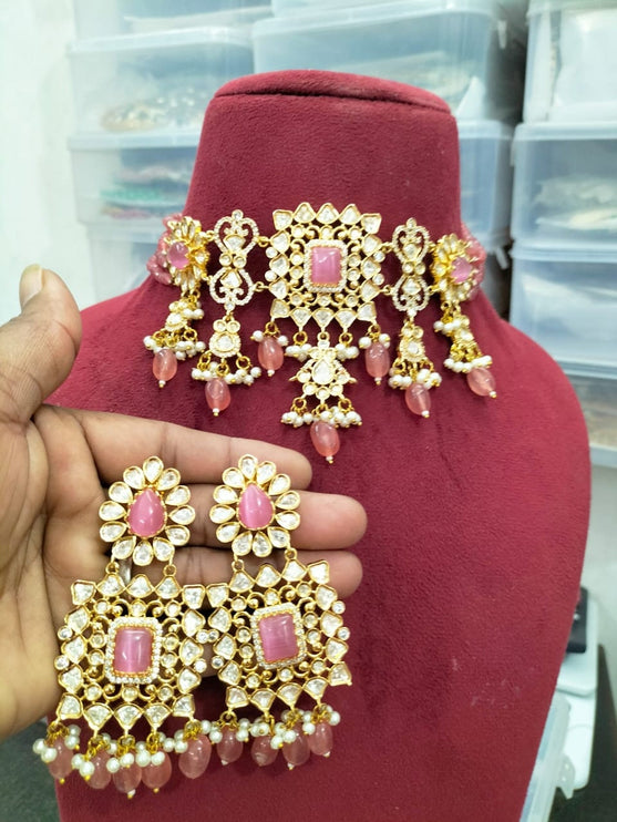Real Pachi Kundan Polki Choker(Real Beads) / Bridal Collection/ Indian jewelry