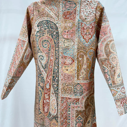 Luxury Kani/Jamawar  Wool Ladies Jacket | woven Kashmir Artwear | Statement fashion wear | Kashmir Winter Dresses|short length| size 38