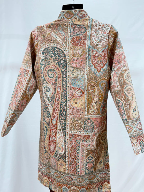 Luxury Kani/Jamawar  Wool Ladies Jacket | woven Kashmir Artwear | Statement fashion wear | Kashmir Winter Dresses|short length| size 38