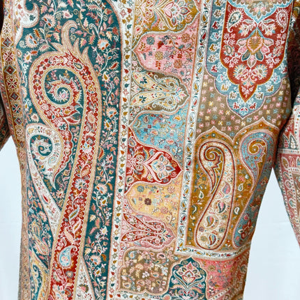 Luxury Kani/Jamawar  Wool Ladies Jacket | woven Kashmir Artwear | Statement fashion wear | Kashmir Winter Dresses|short length| size 38