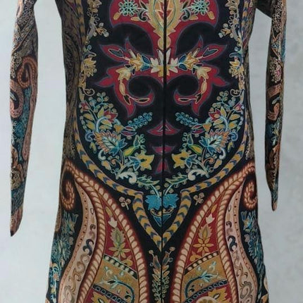 Luxury Kani/kalamkari  Wool Ladies Jacket | hand work Kashmir Artwear | Statement fashion wear | Kashmir all season Dresses|long| size 42,48