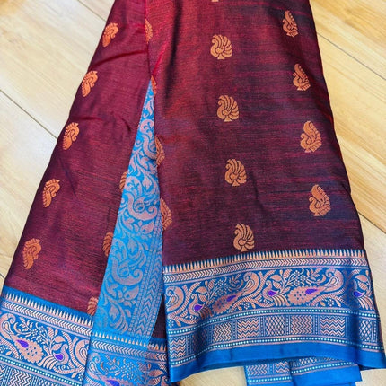 Ready to wear stitched Nauwari silk saree with ready blouse.(Blouse size 38 - 40) | multiple colors available