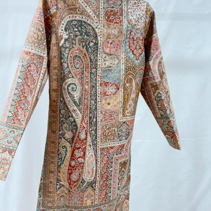 Luxury Kani/Jamawar  Wool Ladies Jacket | woven Kashmir Artwear | Statement fashion wear | Kashmir Winter Dresses|short length| size 38