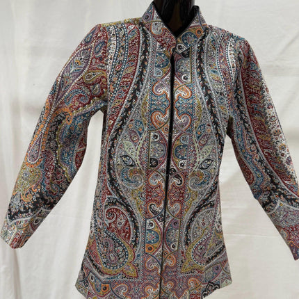 Luxury Kani/Jamawar  Wool Ladies Jacket | woven Kashmir Artwear | Statement fashion wear | Kashmir elegance |short length| size 38
