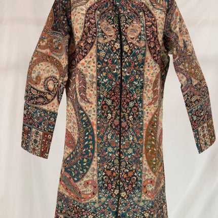 Luxury Kani/Jamawar  Wool Ladies Jacket | woven Kashmir Artwear | Statement fashion wear | Kashmir Winter Dresses|long length| size 36