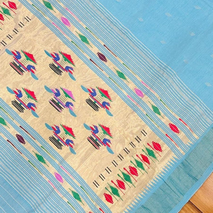 Pure handloom Paithani | From Yeola Maharashtra  India | Mulitple color options | Ready to use - with Fall pico tassels