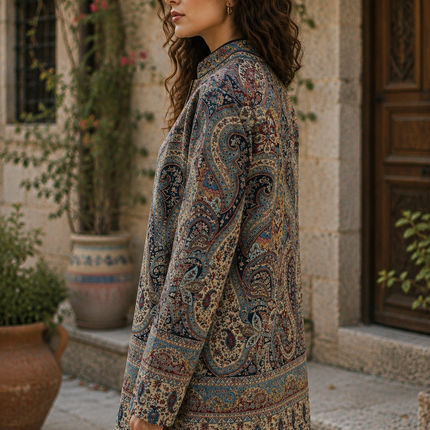 Kani Woven Wool Jacket | Kashmir Artwear, Size 36