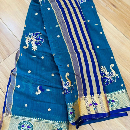 Ready to wear stitched Nauwari silk saree with ready blouse.(Blouse size 38 - 40) | multiple colors available