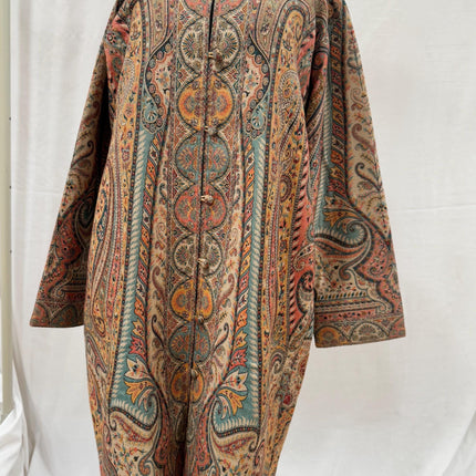 Luxury Kani/Jamawar fine  Wool Ladies Jacket | woven Kashmir Artwear | Statement fashion wear | Kashmir Winter Dresses|long length| size 46