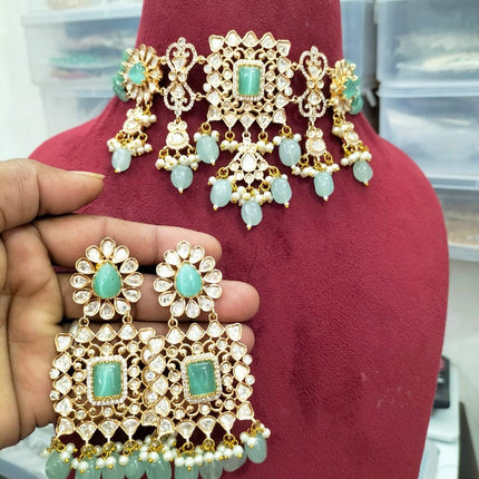 Real Pachi Kundan Polki Choker(Real Beads) / Bridal Collection/ Indian jewelry