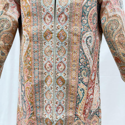 Luxury Kani/Jamawar  Wool Ladies Jacket | woven Kashmir Artwear | Statement fashion wear | Kashmir Winter Dresses|short length| size 38