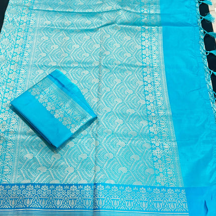 Pure Banarasi Silk Saree | Jaal weaving/  Resham/light golden zari |  Hand Woven | Lock weaving| Silk Mark certified