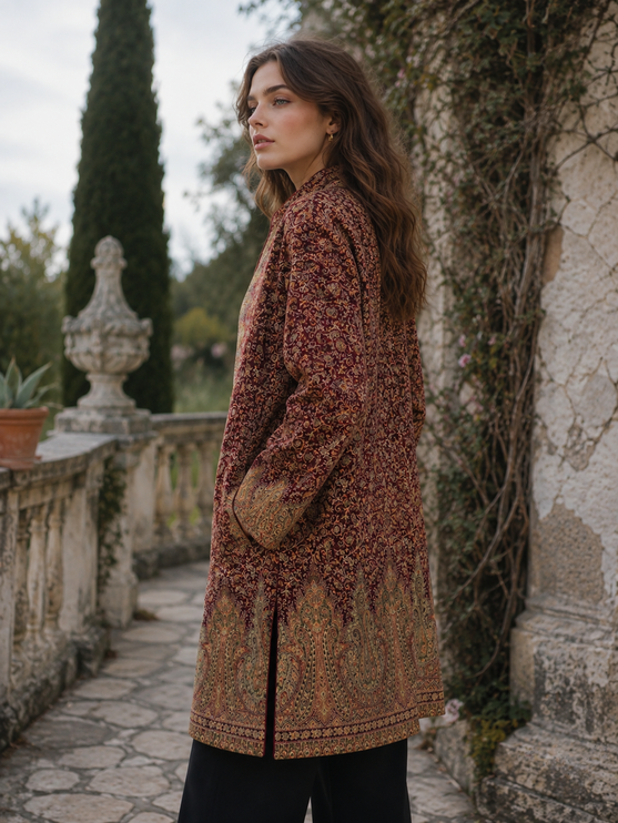 Kani Wool Ladies Jacket | Kashmir Jari Artwear, Size 40,42