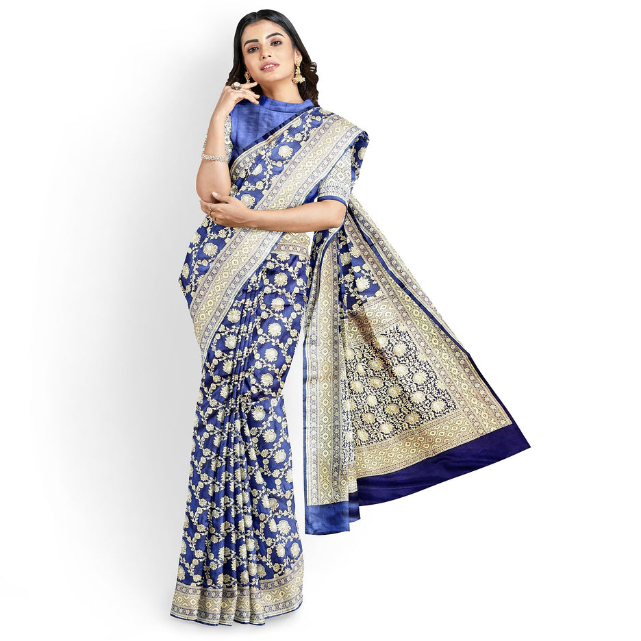Blue Jaali Banarasi