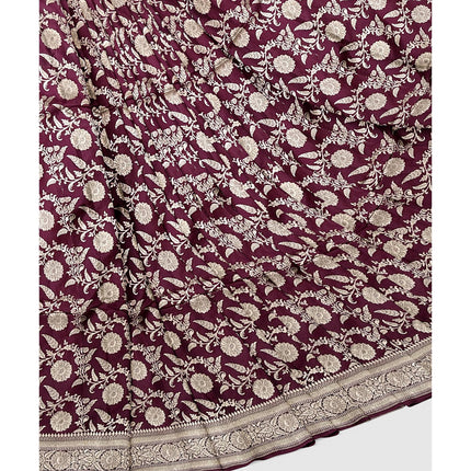Maroon Jaali Banarasi