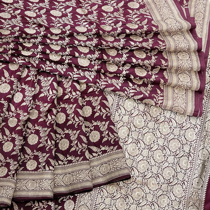 Maroon Jaali Banarasi