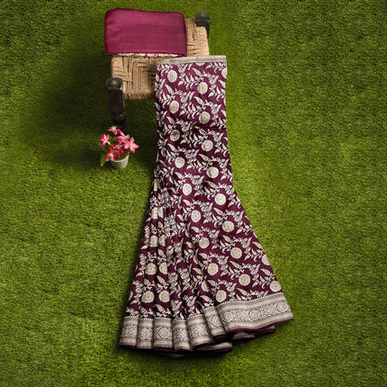 Maroon Jaali Banarasi