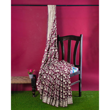 Maroon Jaali Banarasi