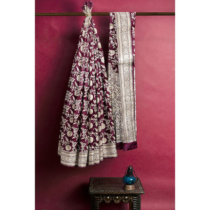 Maroon Jaali Banarasi