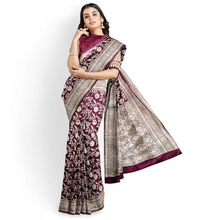 Maroon Jaali Banarasi