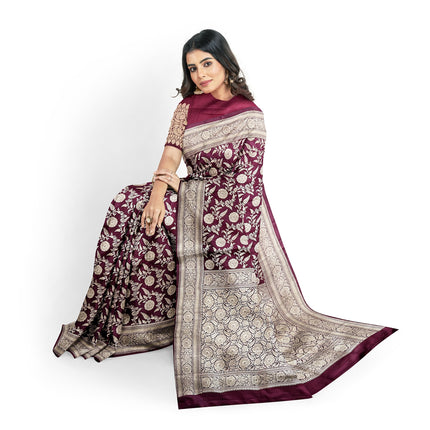 Maroon Jaali Banarasi