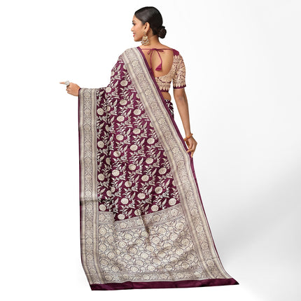 Maroon Jaali Banarasi