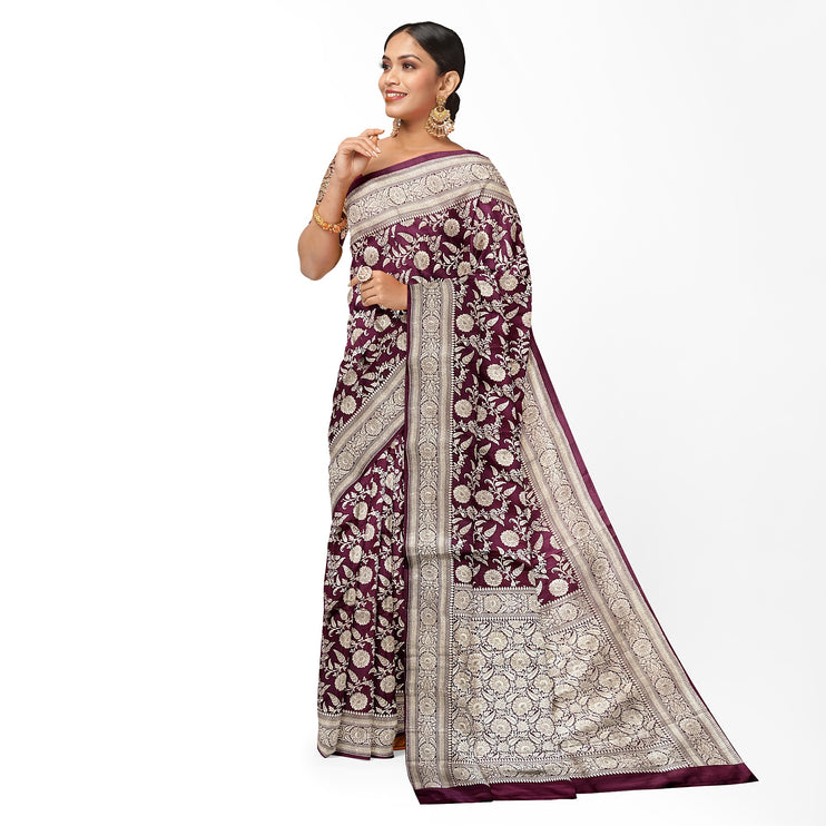 Maroon Jaali Banarasi