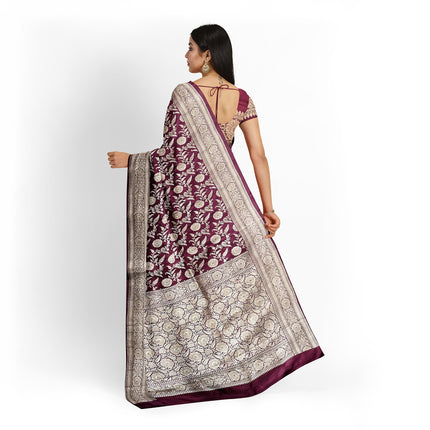 Maroon Jaali Banarasi