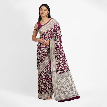 Maroon Jaali Banarasi