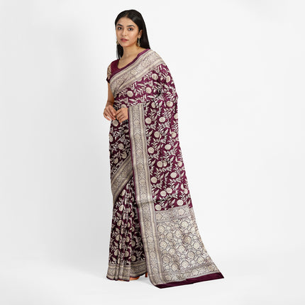 Maroon Jaali Banarasi