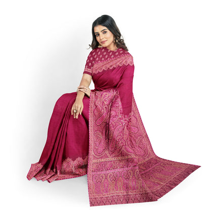 Kashmiri Kani Silk - Maroon