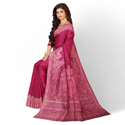 Kashmiri Kani Silk - Maroon