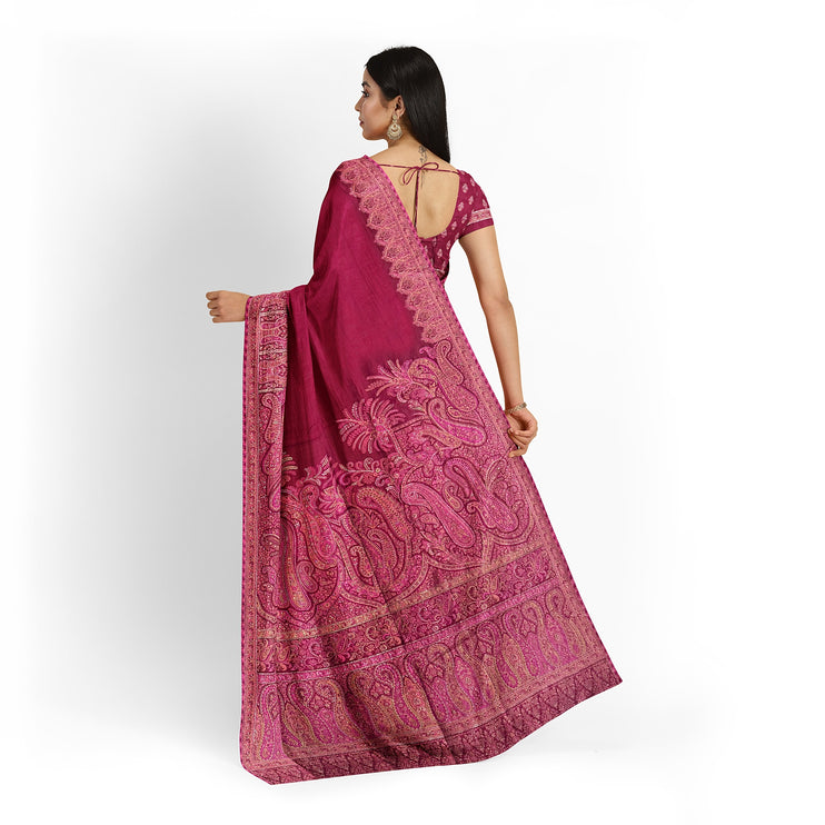 Kashmiri Kani Silk - Maroon